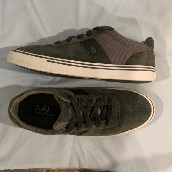 POLO Ralph Lauren-“Hanford” Suede Grey/Black Men’s Fashion Sneakers 9.5